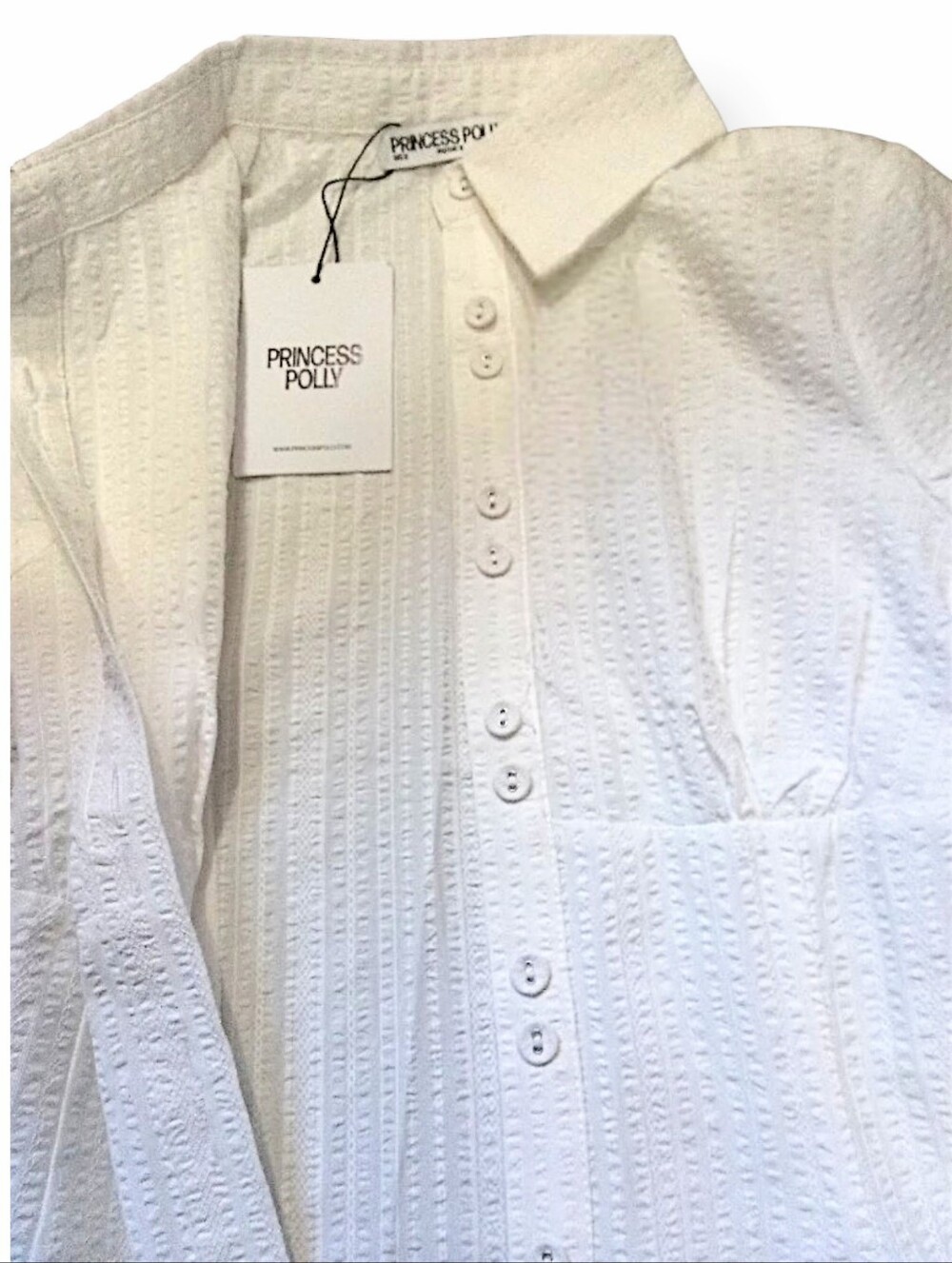 Princess Polly | Cottesloe Blouse Top Textured White | US Size 2 | NWT - Picture 6 of 10